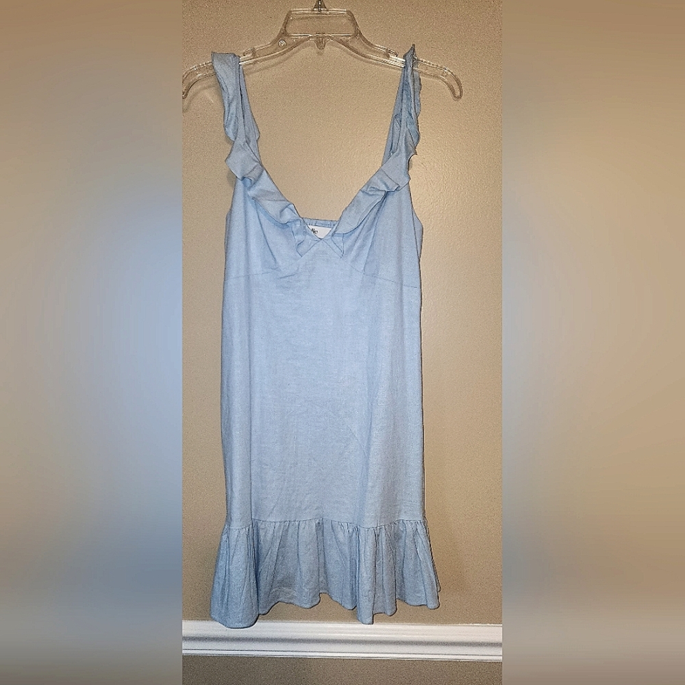 ELODIE Deep V-Neck Ruffle Minidress